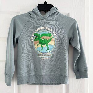 Bonton Dinosaur Hoodie in Blue/Grey, size 6 years